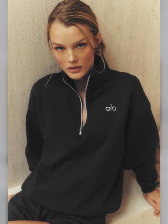 ALO Yoga Tops - ALO Yoga Black Half-Zip Pullover Sweatshirt